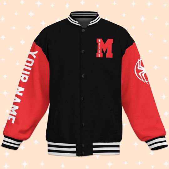 Custom Across The Spider-Verse Miles Morales Varsity Jacket, Personalized Disney Jacket
