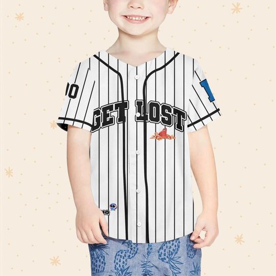 Personalized Finding Nemo Get Lost White Disney Baseball Jersey, Disney Jersey