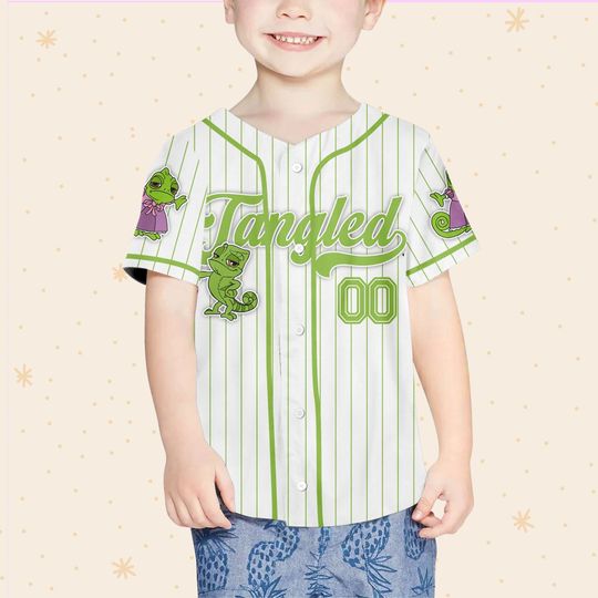 Personalized Disney Tangled Pascal Simple Stripe Baseball Jersey