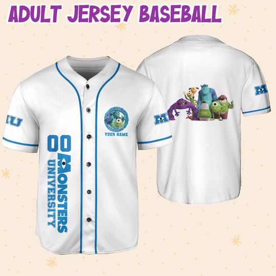 Personalized Monsters Inc University Group Disney Baseball Jersey, Disney Jersey