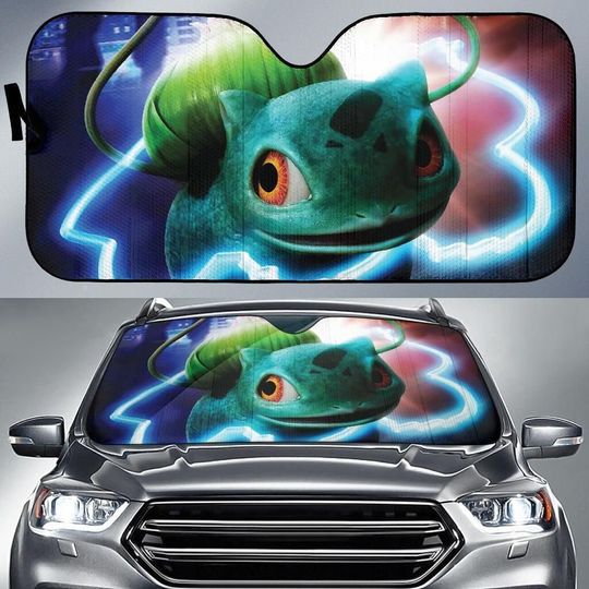 Bulbasaur Detective Pika PKM - Cute Design Sun Shade For Car