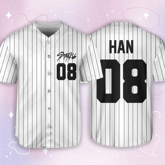 Stray Kids Han Baseball Jersey, Stray Kids Jersey, Kpop Bias Shirt, Stray Kids Kpop Jersey, Stray Kids Fashion, Stray Kids Kpop Merch