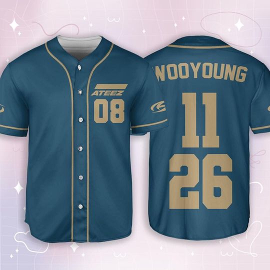 Wooyoung Ateez Team Baseball Jersey, Ateez Sports Team Baseball Jersey, Ateez World Tour Jersey, Ateez Team A Team Z