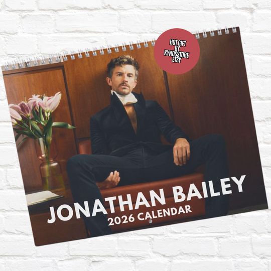 Jonathan Bailey Wall Calendar 2026 | Wicked Bridgerton Fan | Unique Christmas Gift | For Her | For Him