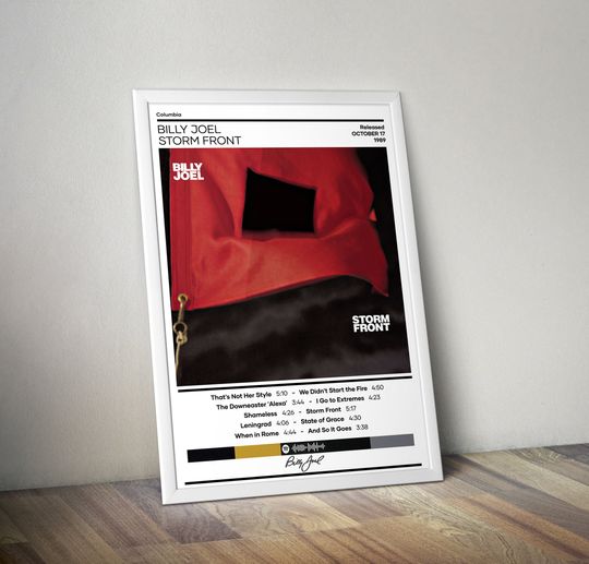 Billy Joel Poster | Storm Front Poster | Rock Music Poster | Album Cover Poster