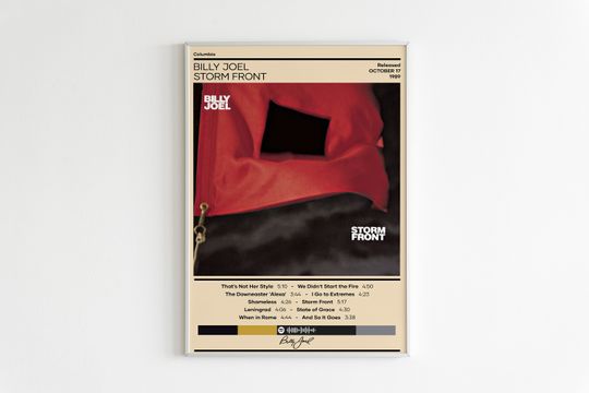 Billy Joel Poster | Storm Front Poster | Rock Music Poster | Album Cover Poster