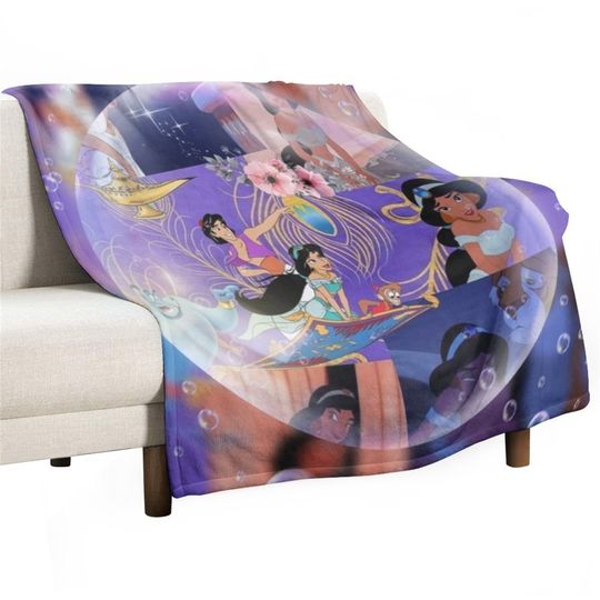 Customized Disney Aladdin Blanket Personalized Flannel Couch Nap Blanket