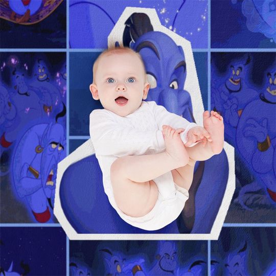 Customized Disney Genie Blanket Personalized Flannel Couch Nap Blanket