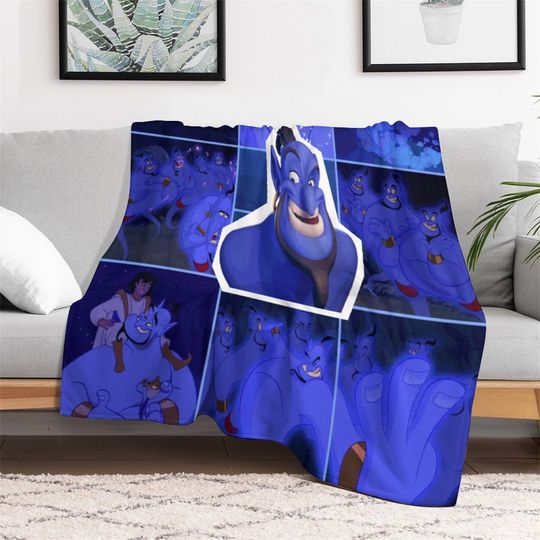 Customized Disney Genie Blanket Personalized Flannel Couch Nap Blanket