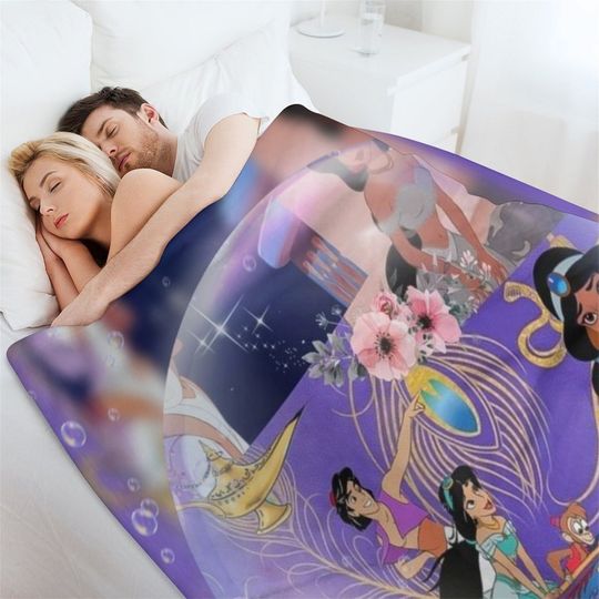 Customized Disney Aladdin Blanket Personalized Flannel Couch Nap Blanket