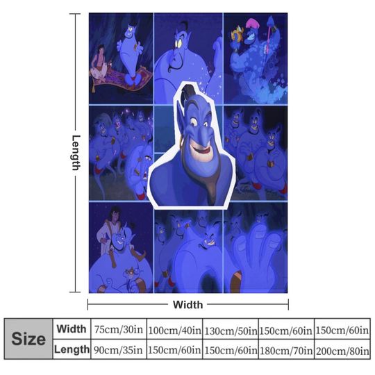 Customized Disney Genie Blanket Personalized Flannel Couch Nap Blanket