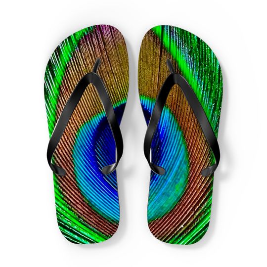Peacock Flip Flops