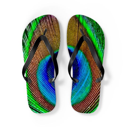 Peacock Flip Flops