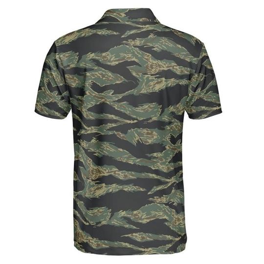 Jungle Tiger Stripe Camo Performance Golf Polo