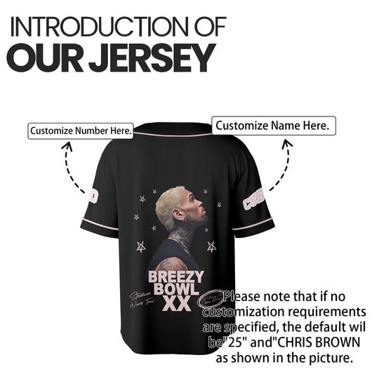 Chris Brown Breezy Bowl XX Baseball Jersey, Personalized Chris Brown Jersey, Breezy Bowl XX Shirt, Chris Brown Shirt, Breezy Bowl 2025 Tee