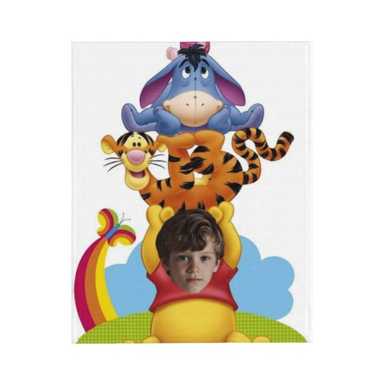 Personalized Disney Winnie the Pooh Throw Blanket, Custom Photo
