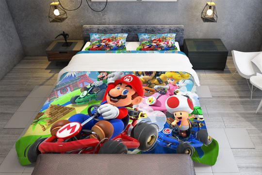 Mario Bedding Three Piece Set, Bedroom Decoration, Creative Gifts