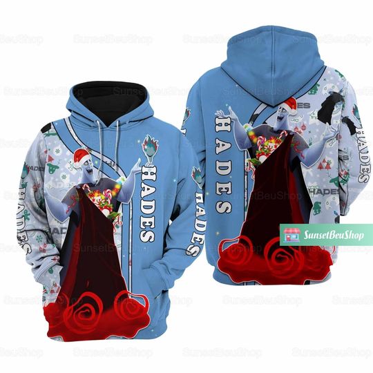 Christmas Hades Hoodies, Disney Hades Hoodie, Disney Hades 3D Hoodie