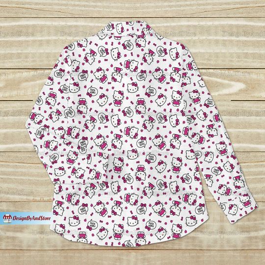 Hello Kitty Linen Shirt, Hello Kitty Linen Blouse, Hello Kitty Shirt