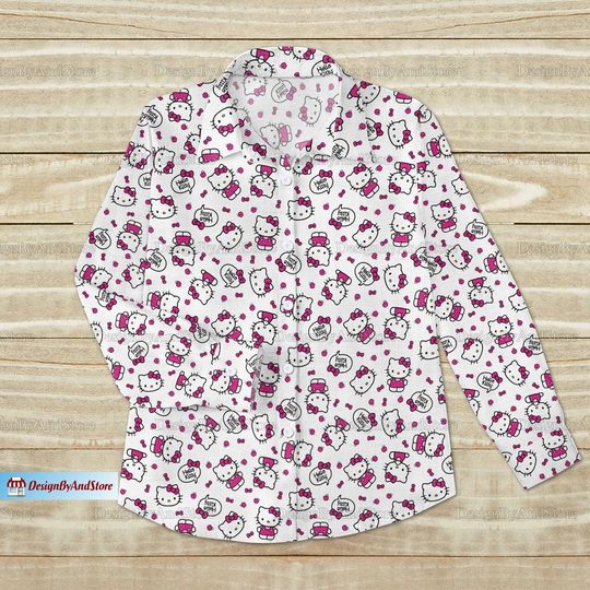 Hello Kitty Linen Shirt, Hello Kitty Linen Blouse, Hello Kitty Shirt
