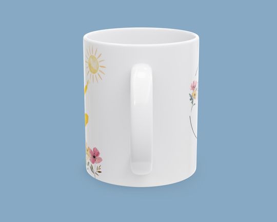 Choose Joy Mug with Flowers and Sun - Inspirational Affirmation Mug