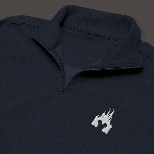 Disney Hidden Mickey Cinde Castle Embroidered Quarter Zip Sweatshirt