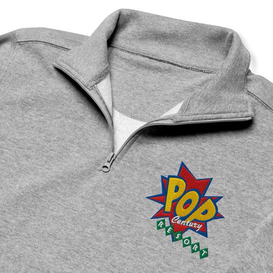 Pop Century Resort Embroidered Quarter Zip | Subtle Minimalist Disney Pullover