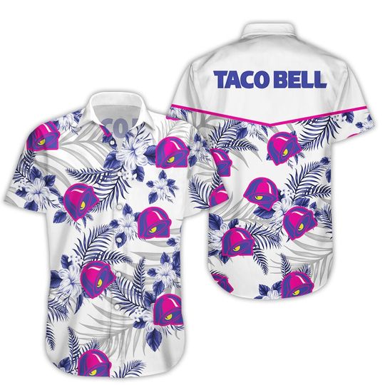 Taco Bell Tropical Flower Aloha Hawaiian Shirts, Summer hawaiian
