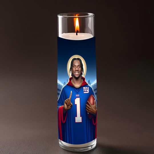 Malik Nabers Celebrity Prayer Candle Saint NY Giants