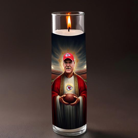 Andy Reid Celebrity Prayer Candle | Chiefs Kingdom Saint | Funny Gift