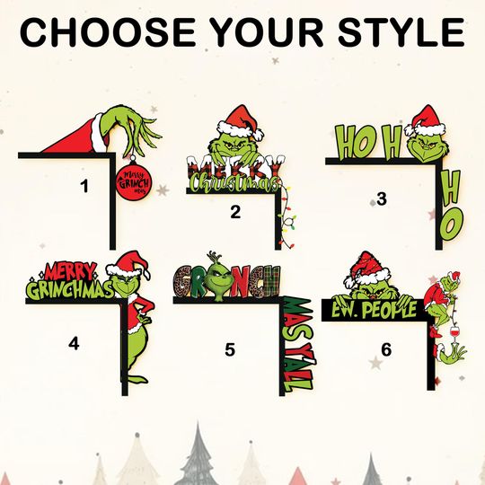 Christmas Door Corner, Christmas Decor for Yard, Porch & Wall, Santa Hat, funny character Christmas Door Decor, Door Trim, Holiday Door Decor, Hoho