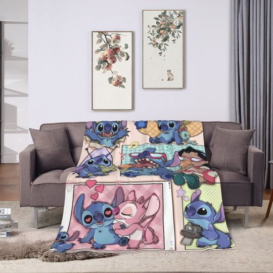 Personalized Disney Stitch Blanket, Personalized Blanket, Name Blanket