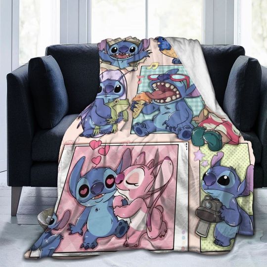 Personalized Disney Stitch Blanket, Personalized Blanket, Name Blanket