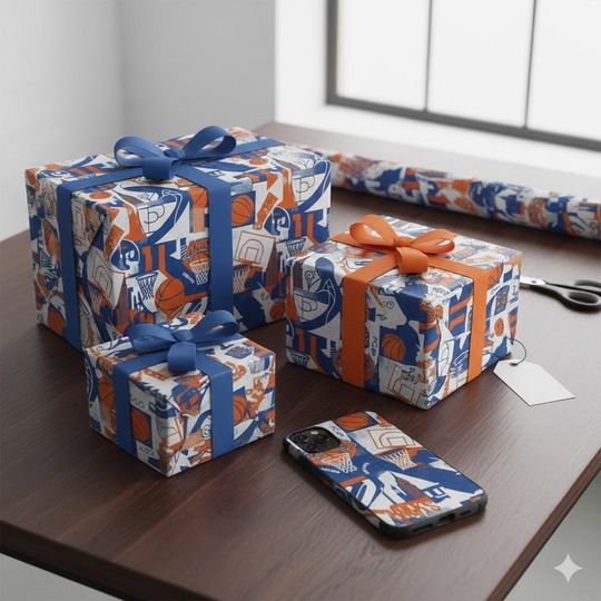 Knicks Wrapping Paper | Basketball Gift Wrap