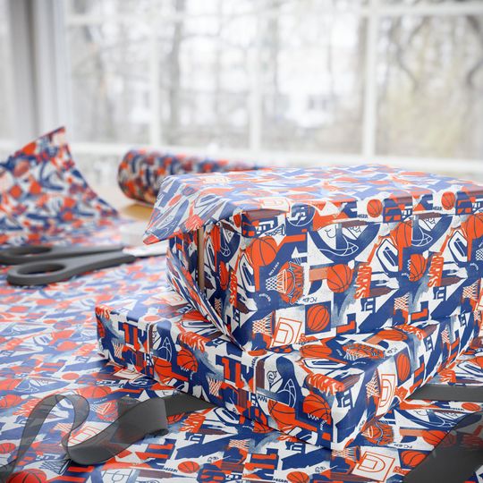 Knicks Wrapping Paper | Basketball Gift Wrap