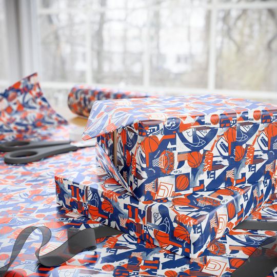 Knicks Wrapping Paper | Basketball Gift Wrap