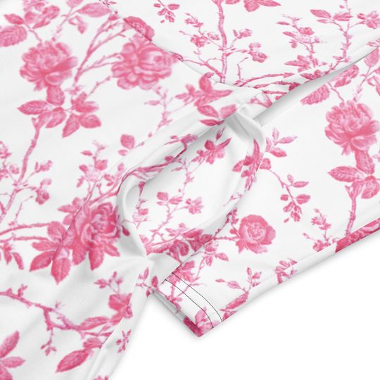 Pink Floral Long-Sleeved Midi Dress for Women