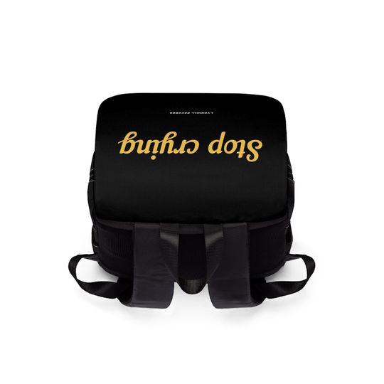 Stop Crying Unisex Casual Shoulder Backpack
