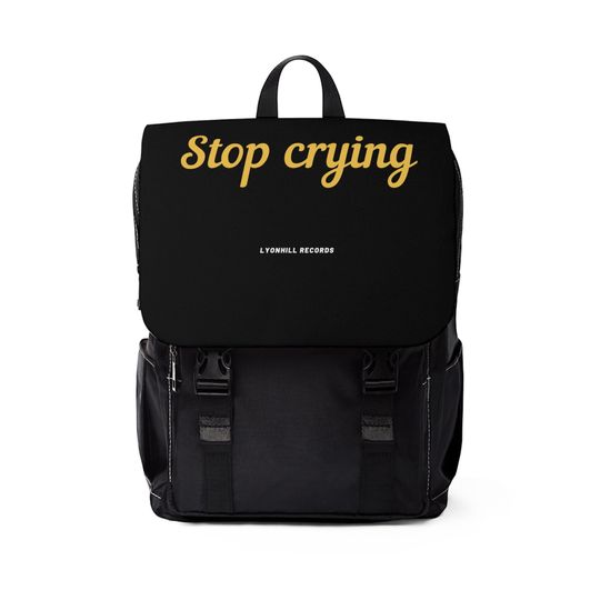 Stop Crying Unisex Casual Shoulder Backpack