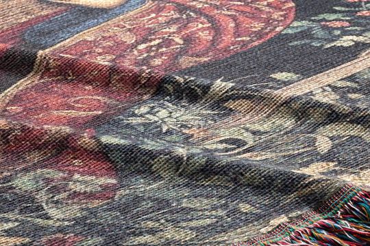 Wizard Capybara Woven Blanket, Capybara Lover Medieval Woven Throw, Magical Fantasy Home Decor Tapestry