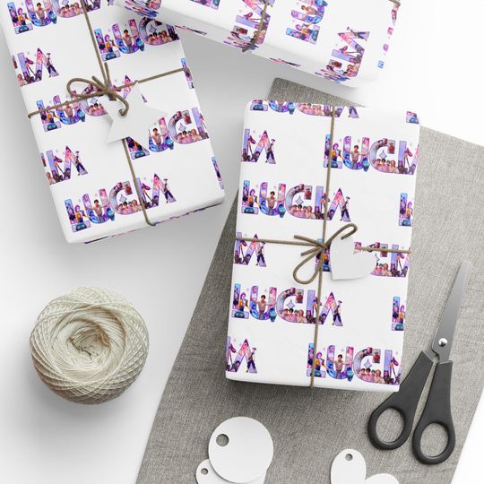 Personalized K-Pop Demon Hunter Wrapping Paper with Name | Custom Huntrix Fan Gift Wrap