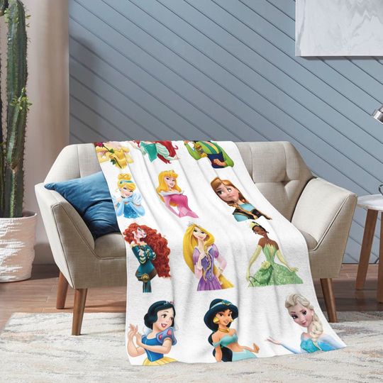 Custom Name Disney Princess Blanket, Gift For Daughter
