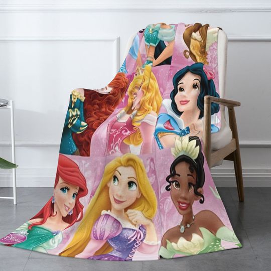 Custom Name Disney Princess Blanket, Gift For Daughter