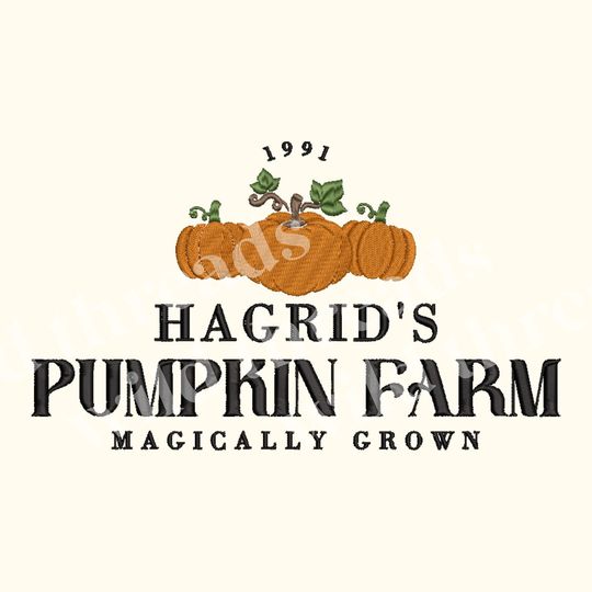 Harry Potter Inspired Embroidered Sweatshirt | Magical Pumpkin Patch Design | Hagrid's Hut and Wizard Theme