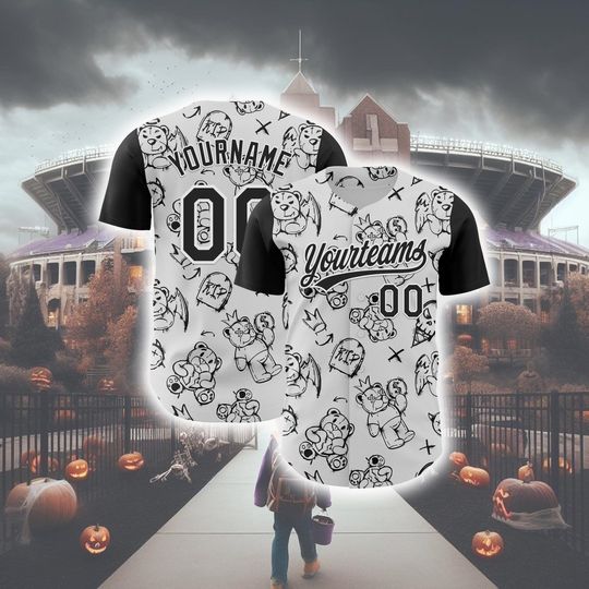 Personalized Halloween Horror Baseball Jersey Custom 3D Shirt