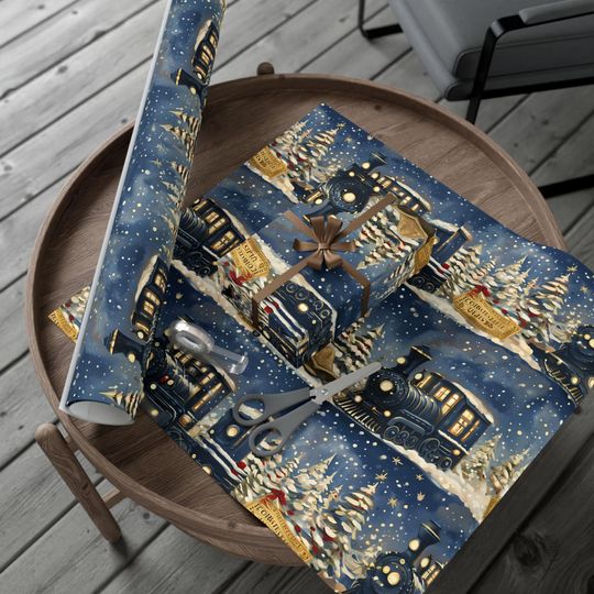 Christmas Train Gift Wrap Papers