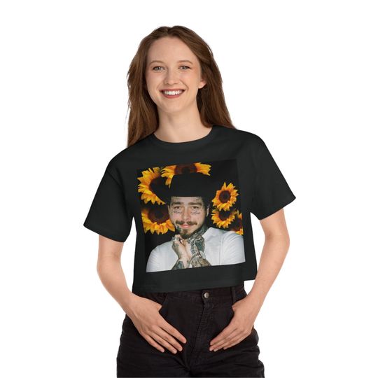 Post Malone Sunflower Champion Women's Heritage Cropped T-Shirt