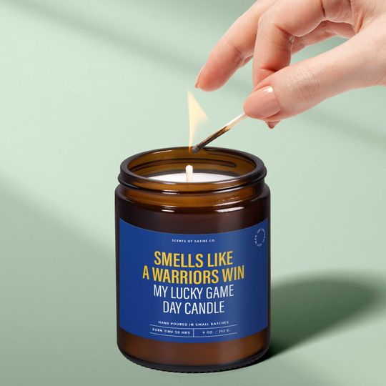 Smells Like A Warriors Win  Your Lucky Game Day Candle