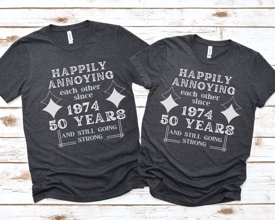 Personalized Anniversary Shirt, Custom Wedding Anniversary Shirts, Matching Shirts for Husband and Wife, Cute Anniversary Gift for Parents