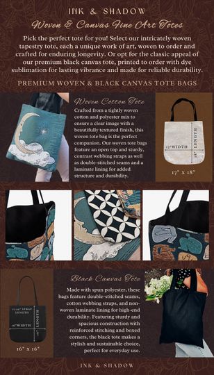 Rust Burnt Orange Woodland Book Nook Magical Dragon Tote Bag Dark Academia | Goblincore Vintage Folklore Bookshelf Enchanted Tapestry Bag |